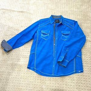 Mens buckle black dress shirt